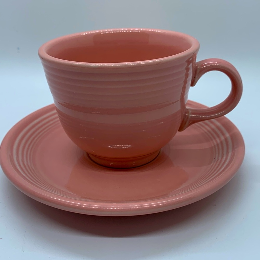 Fiesta Tea Cup and Saucer.  Pink!